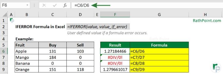 How to use IFERROR Formula in Excel with Example (simple IFERROR formula)