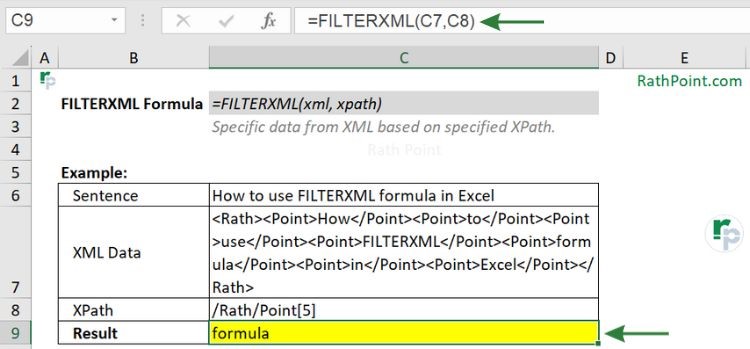 Excel FILTERXML Formula Example