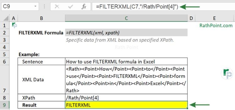 How to use FILTERXML Formula in Excel with Example