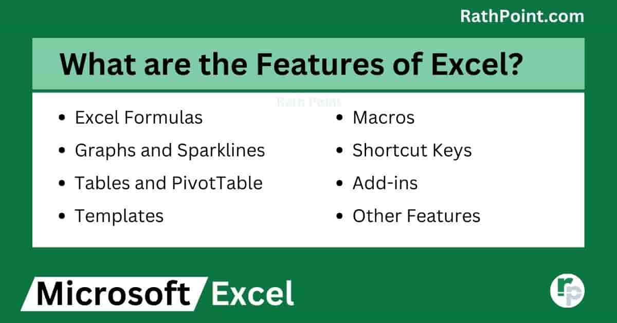 What are the Features of Excel