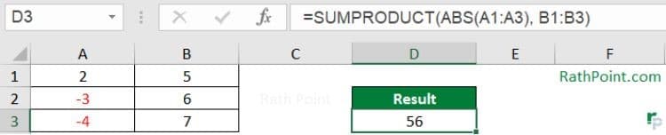 Excel SUMPRODUCT Example (ABS)