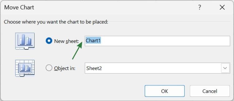 How to Move Chart to a New Sheet in Excel