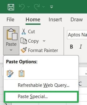 Excel Clipboard Paste Special