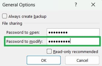 Set Modified Password to Open Excel File - Rath Point