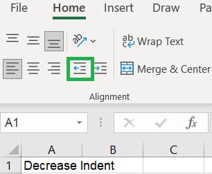 How to Increase or Decrease Indent in Excel