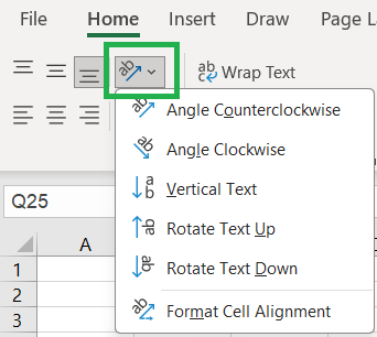 How to Rotate Text in Excel using Ribbon (Text Orientation) - Rath Point