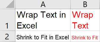 What is the difference between Wrap Text and Shrink to Fit - Wrap Text vs Shrink to Fit - Rath Point