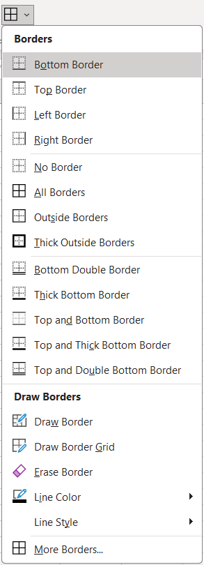 How to Add Borders in Excel using Ribbon - Select Border - Rath Point