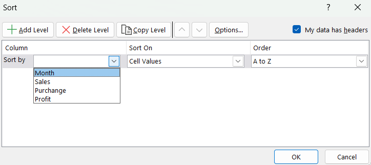 How to Sort Data in Excel - Sort by Column