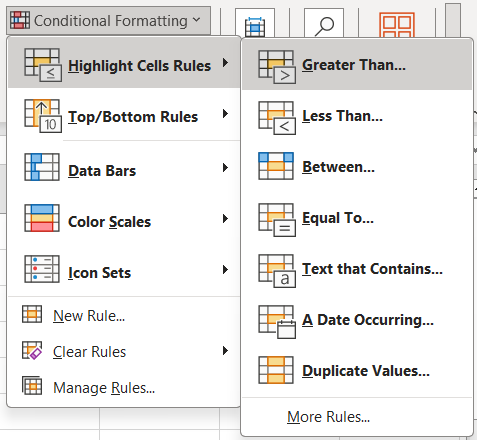How to apply Conditional Formatting in Excel - Greater Than - Rath Point