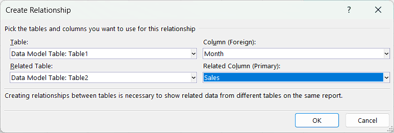 Create Relationship between Tables in Excel
