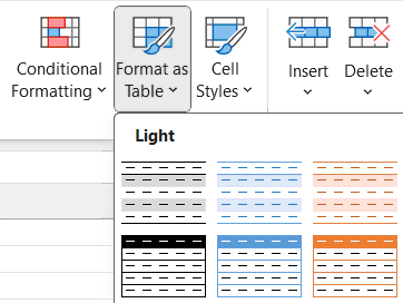 How to Create a Table in Excel - Format as Table