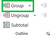 How to Group in Excel - Access Group Button in Ribbon