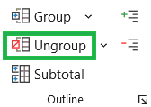 How to Ungroup in Excel - Access Ungroup Button in Ribbon