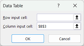 How to use What-If Analysis in Excel for Data Table - Excel Data Table Window - Column input cell