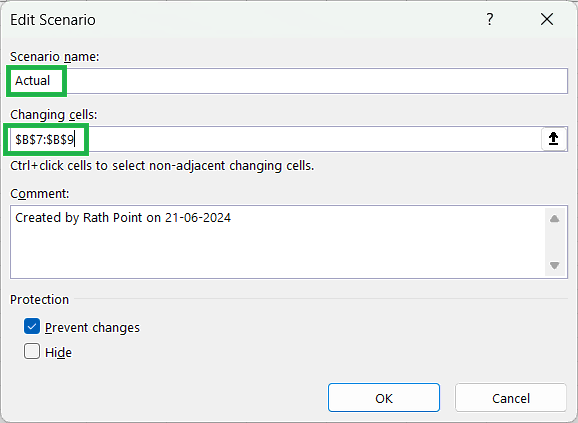 How to use What-If Analysis in Excel for Scenario Manager - Edit Scenario Name - Changing Cells and Add Comment