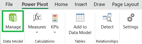 Power Pivot - Manage Data Model