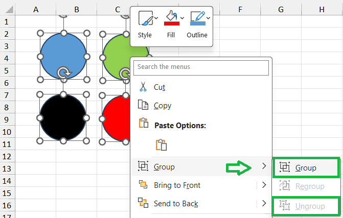 How to Group or Ungroup Objects in Excel Selection Pane