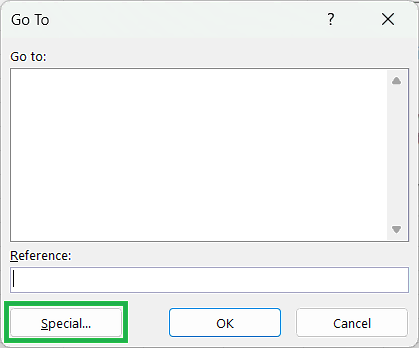 How to Select all Objects in Excel using Go To Special