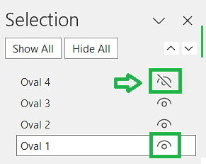 How to Show or Hide Objects in Excel Selection Pane