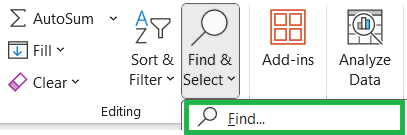 How to use Find in Excel step by step