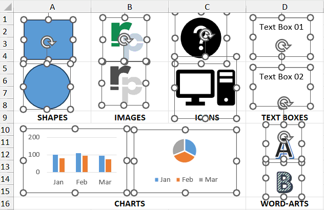 Select all Objects in Excel using Select Objects