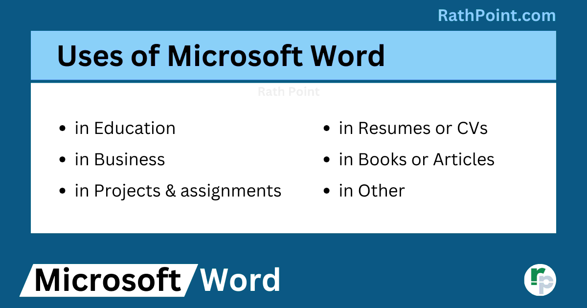 What are the Uses of Microsoft Word - Microsoft Word Tutorial - Rath Point