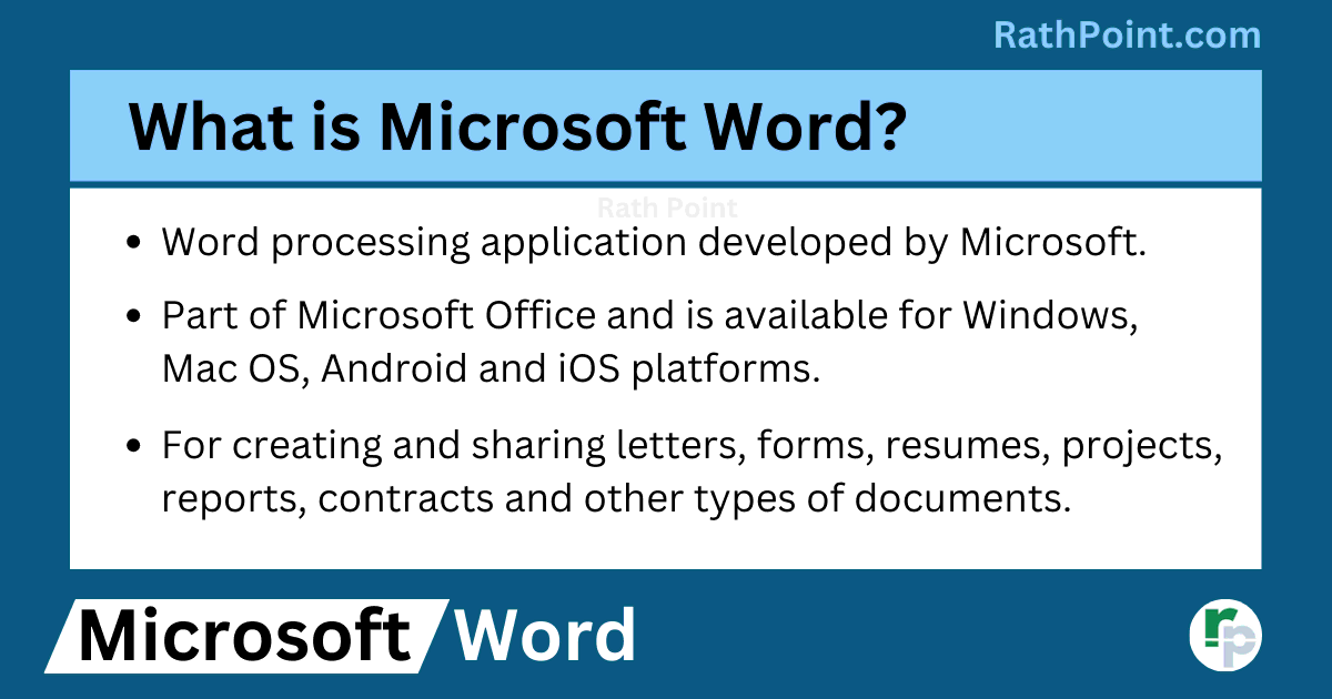 What is Microsoft Word - Microsoft Word Tutorial - Rath Point