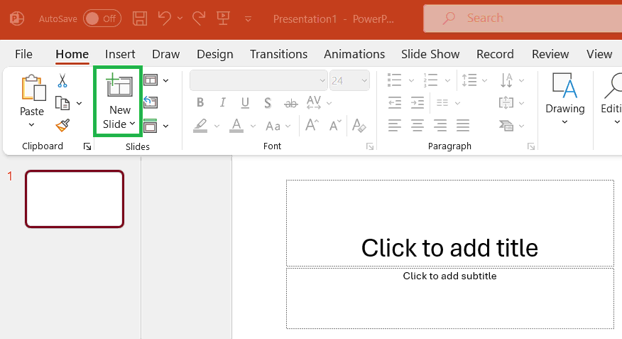 Add Slides to Create a Presentation in PowerPoint