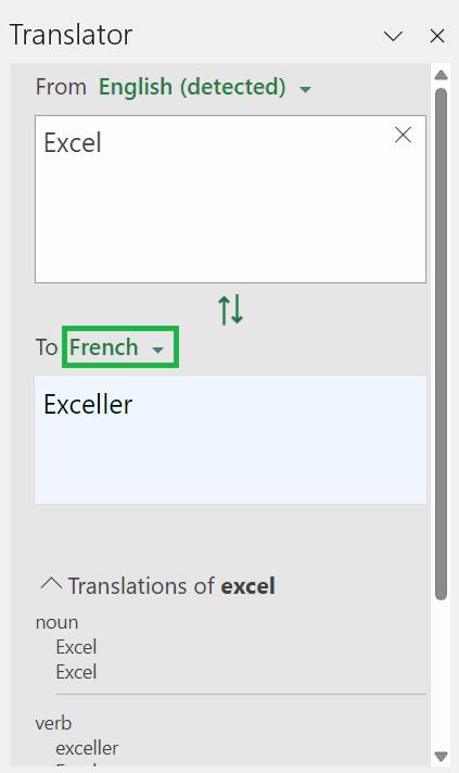 How to Translate Text in Excel Spreadsheet