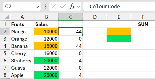 Colour Code in Excel without VBA