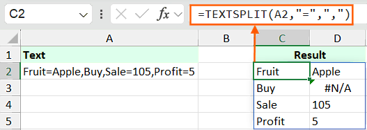 Excel TEXTSPLIT #NA Error