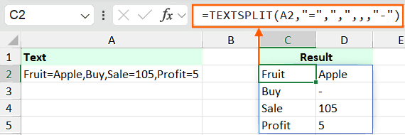 Excel TEXTSPLIT pad_with to Replace Missing Values