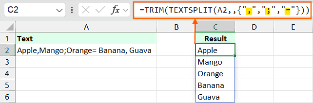 Split Text by Multiple Delimiters