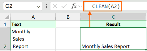 Remove Line Breaks using Excel CLEAN Function