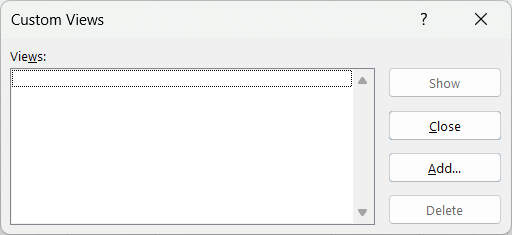 Custom View in Excel