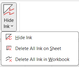 How to Hide Ink in Excel