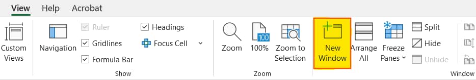 How to use New Window in Excel