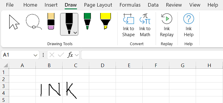 What is Ink in Excel