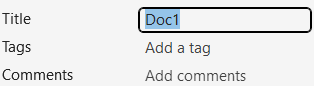 Add Title, Tags and Comments in Word Properties