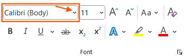Change Font in Word