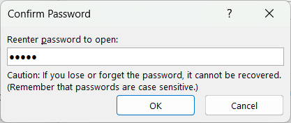 Reenter Password to Open Word Document Reenter Password to Open Word Document