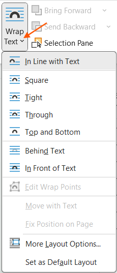 Wrap Text in Word