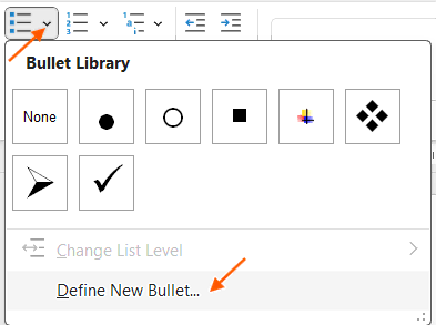 Bullet Points in Word
