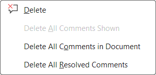 Delete Comments in Microsoft Word