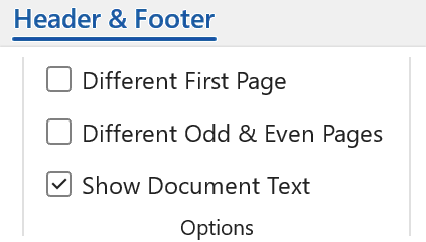 Header & Footer in Microsoft Word