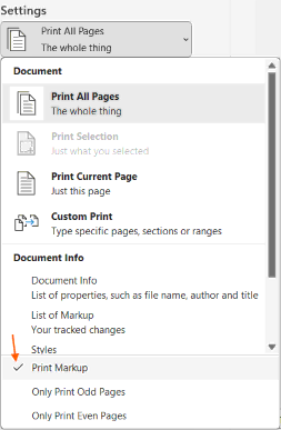 Print Comments in Microsoft Word