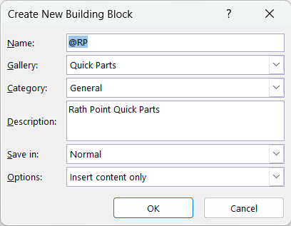 Create Quick Parts in Microsoft Word