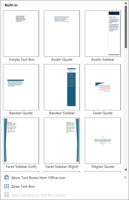 Insert a Text Box in Microsoft Word