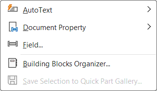 Microsoft Word Quick Parts